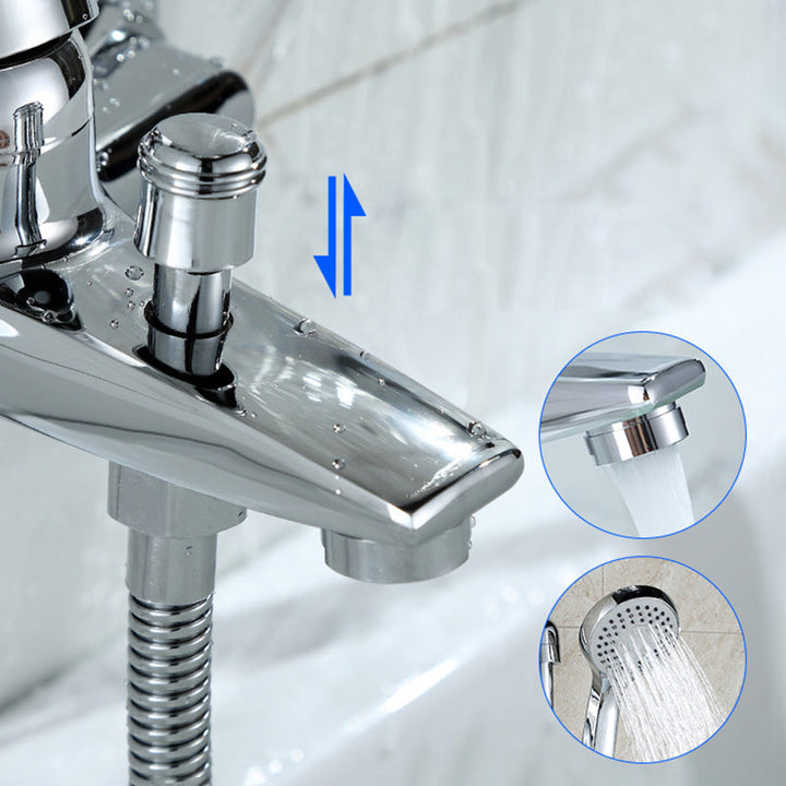 BowLift | Modern Silver Faucet Copper with 1-Handle 2-Hole Bathroom Faucet