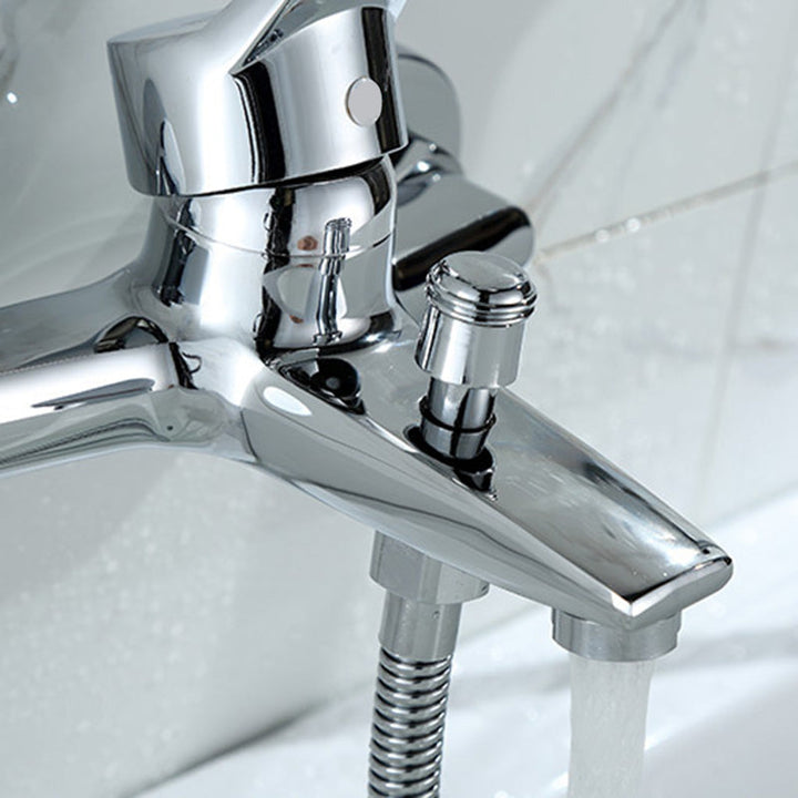 BowLift | Modern Silver Faucet Copper with 1-Handle 2-Hole Bathroom Faucet