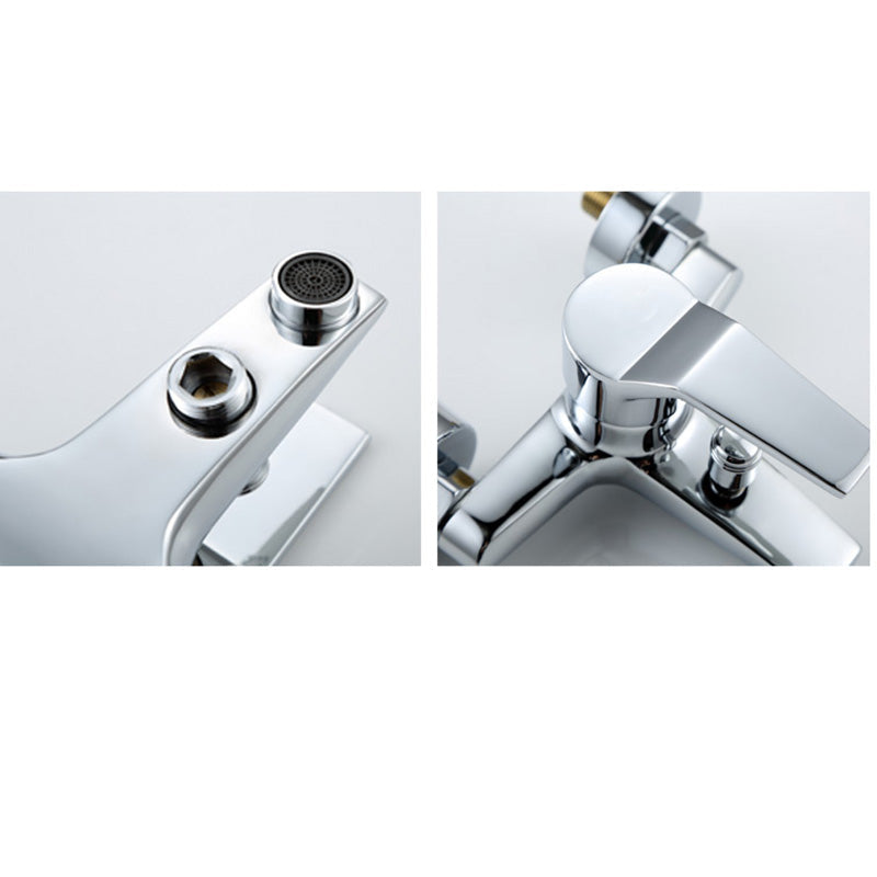 BowLift | Modern Silver Faucet Copper with 1-Handle 2-Hole Bathroom Faucet