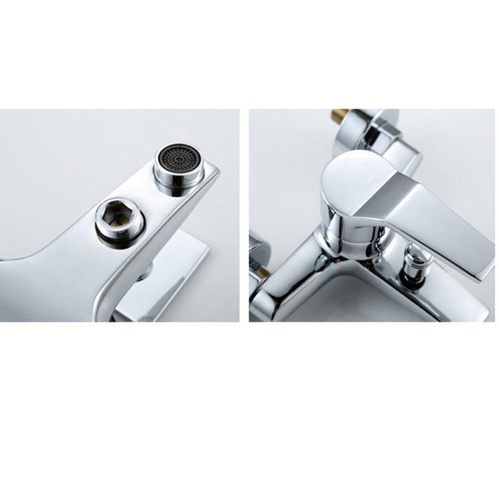 BowLift | Modern Silver Faucet Copper with 1-Handle 2-Hole Bathroom Faucet