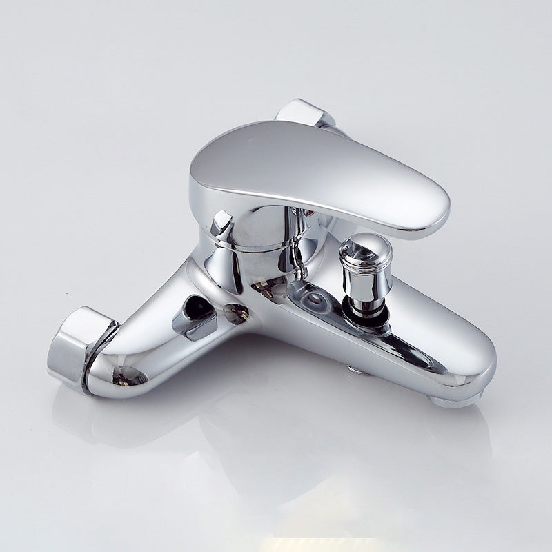 BowLift | Modern Silver Faucet Copper with 1-Handle 2-Hole Bathroom Faucet