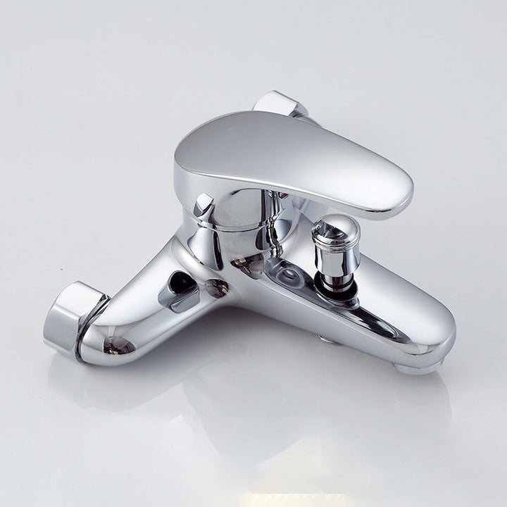 BowLift | Modern Silver Faucet Copper with 1-Handle 2-Hole Bathroom Faucet