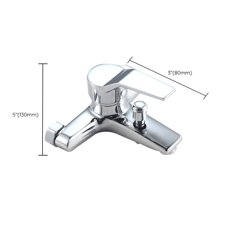 BowLift | Modern Silver Faucet Copper with 1-Handle 2-Hole Bathroom Faucet