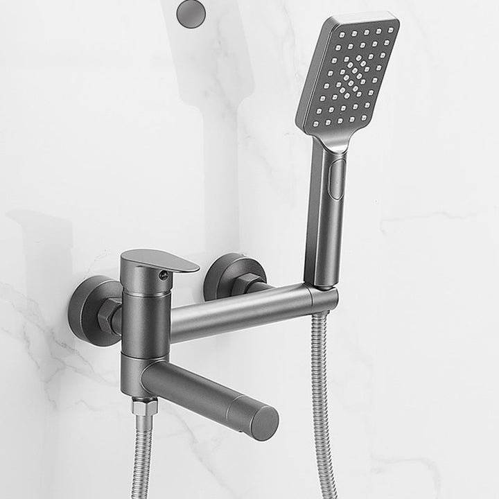 BowLift | Modern Bathtub Edge Piece Single-Lever Wall-Mounted Bathtub Faucet with Hand Shower