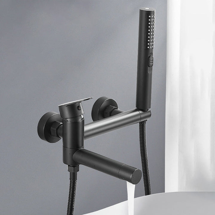 BowLift | Modern Bathtub Edge Piece Single-Lever Wall-Mounted Bathtub Faucet with Hand Shower