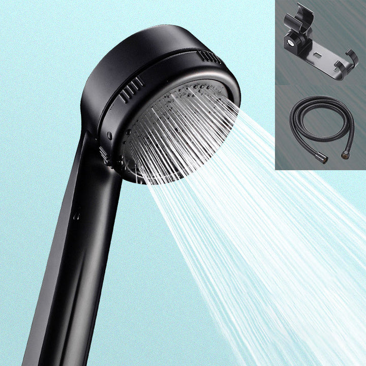 BowLift | Contemporary Shower Head Round Handheld Shower Head Combination in Black