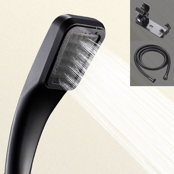 BowLift | Contemporary Shower Head Round Handheld Shower Head Combination in Black