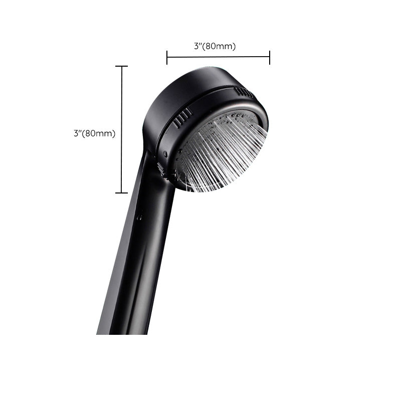 BowLift | Contemporary Shower Head Round Handheld Shower Head Combination in Black