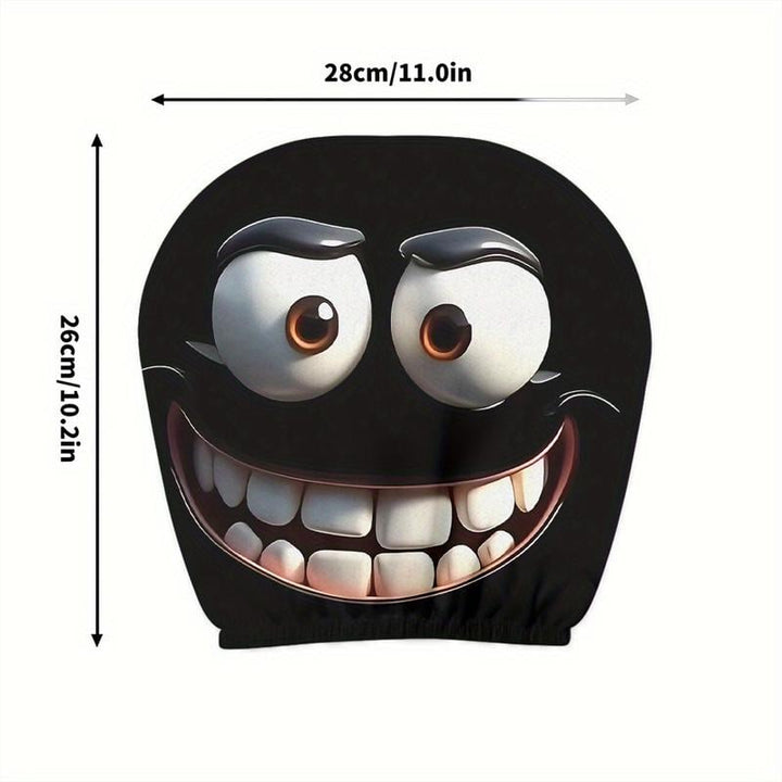 BowLift | 2pcs Set of Funny Big-Eyed Grinning Cartoon Print Car Seat Headrest Covers