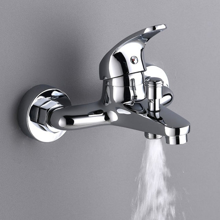 BowLift | Modern Silver Bathtub Spout Single-Hole and Two-Hole Installation Faucet