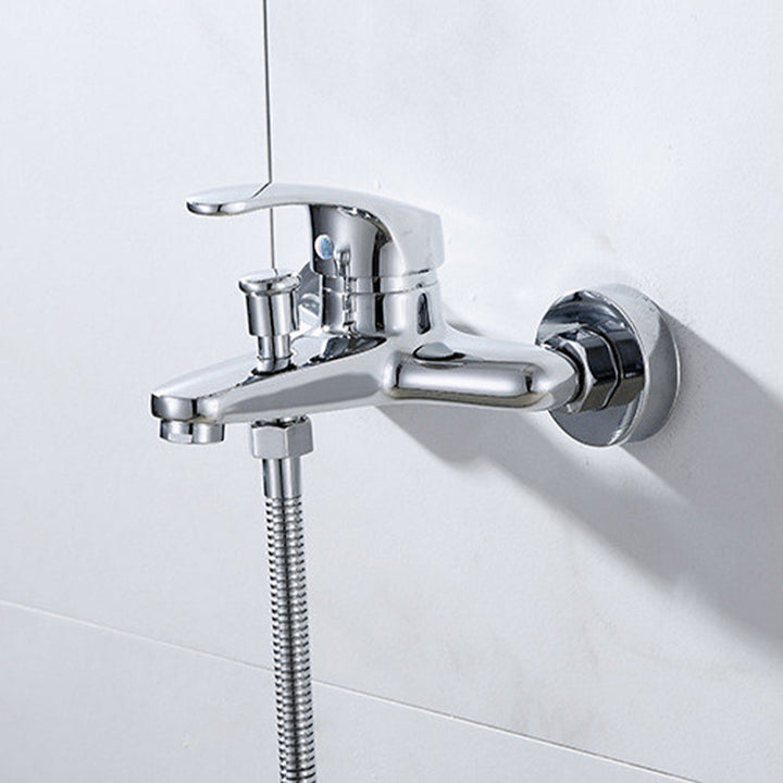 BowLift | Modern Silver Bathtub Spout Single-Hole and Two-Hole Installation Faucet