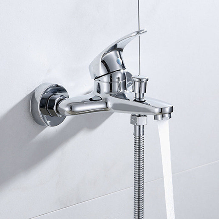 BowLift | Modern Silver Bathtub Spout Single-Hole and Two-Hole Installation Faucet