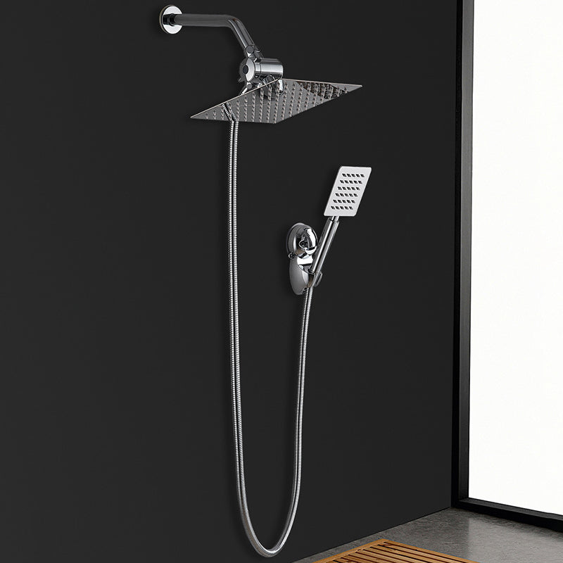 BowLift | Silver Square Double Shower Head Modern Water Filtration Wall Mounted Shower Head
