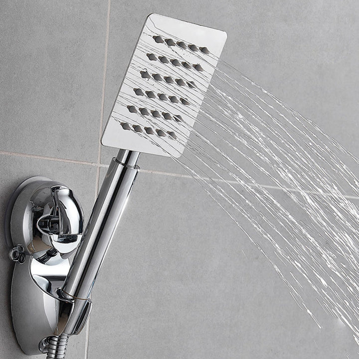 BowLift | Silver Square Double Shower Head Modern Water Filtration Wall-Mounted Shower Head