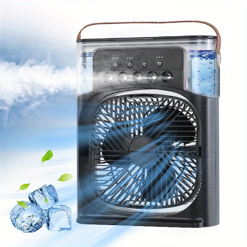 1pc Portable Air Conditioner, Household Small Air Cooler, Hydrocooling Fan, Portable Air Adjustment For Office, 3 Speed Air Cooling Fan Humidifier, 5pcs Humidified Spray Heads For Home Appliances | Bowlift