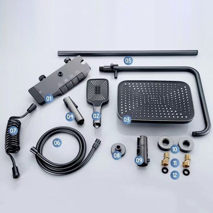 BowLift | Modern adjustable swivel shower head metal shower fitting on the wall