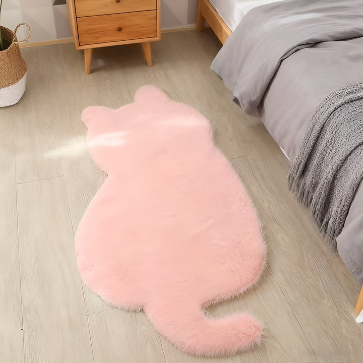 Smaller rug in cat shape – Soft and cozy | Perfect for sofa, shelf or dresser | Bowlift