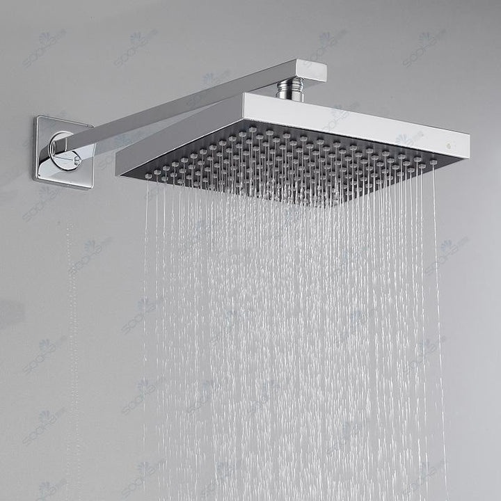 BowLift | Modern square solid shower head with shower arm wall-mounted shower head made of stainless steel