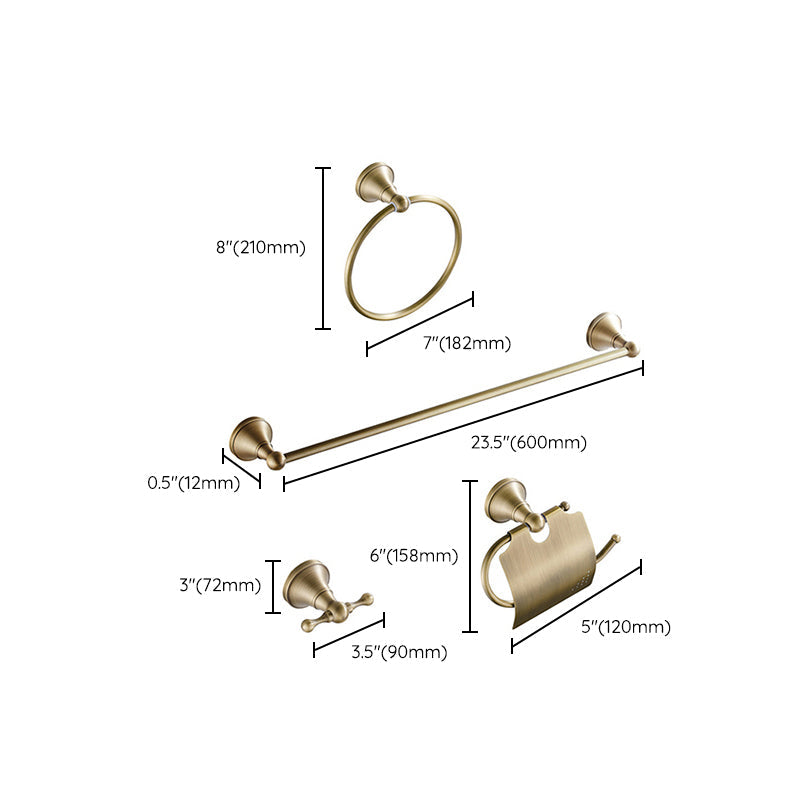 BowLift | Metal Bathroom Set 4-Piece Traditional Style Gold Bathroom Hardware Set