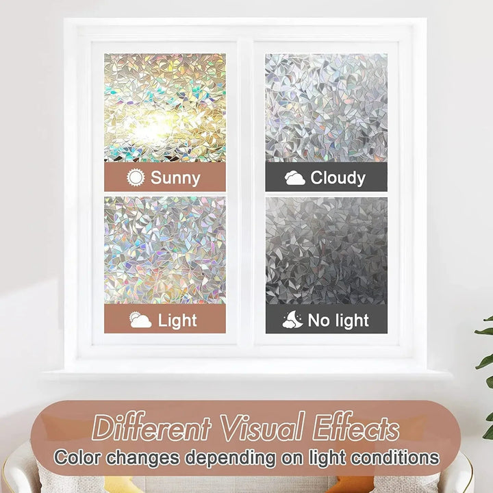 BowLift | Window Privacy Film Rainbow Static Cling Stained Glass Film