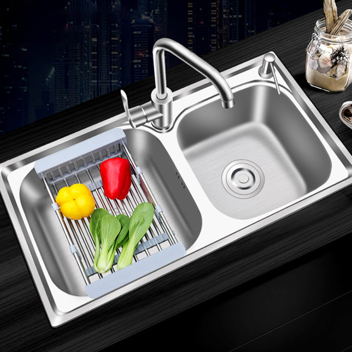 BowLift | Modern Style Kitchen Sink Stainless Steel 2 Holes Top Mount Kitchen Sink