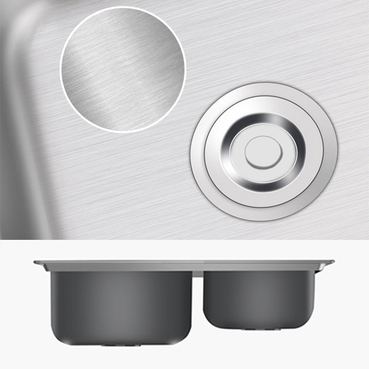 BowLift | Modern Style Kitchen Sink Stainless Steel 2 Holes Top Mount Kitchen Sink