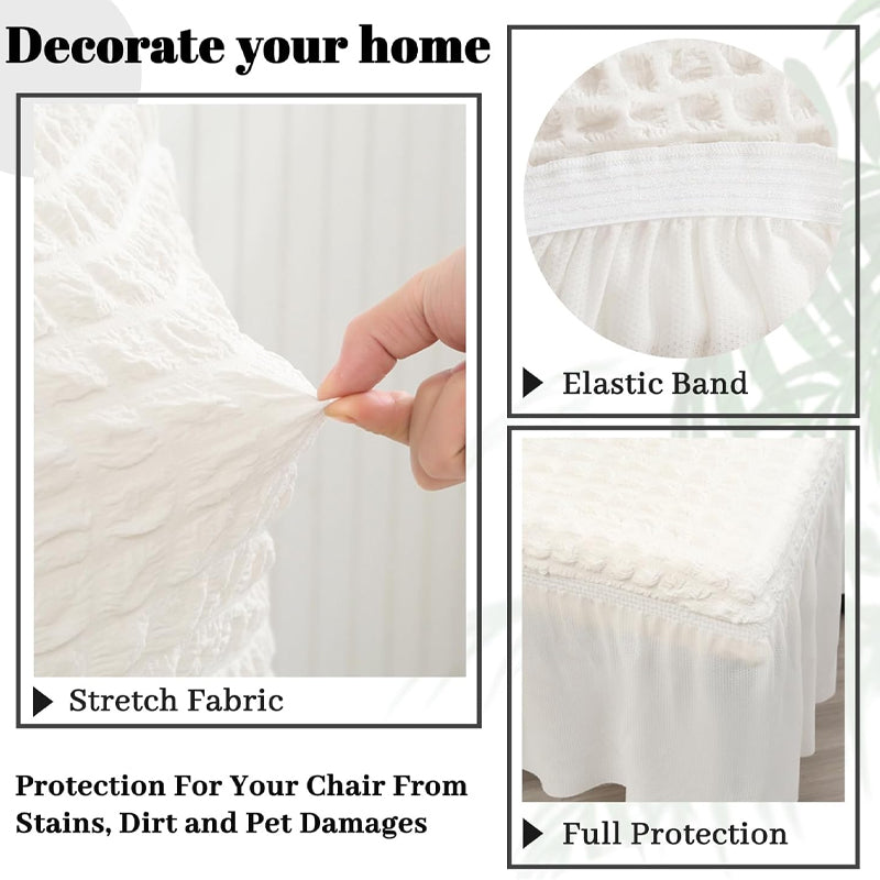 BowLift | 2 Pack Stretch Washable Chair Covers with Skirt Removable Chair Covers for Kitchen Chair