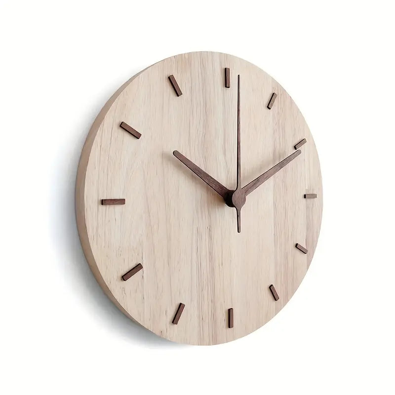 Minimalist aesthetic wall clock made of wood Bowlift