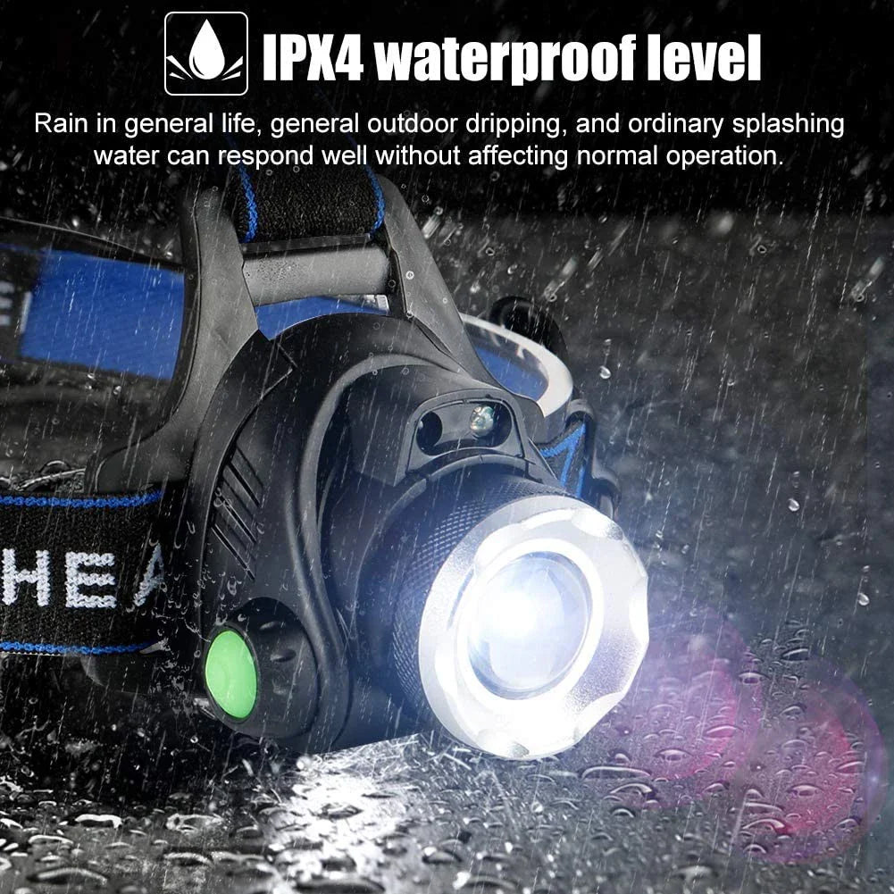 BowLift | Robust Waterproof LED Headlamp with Zoom and Rechargeable Battery
