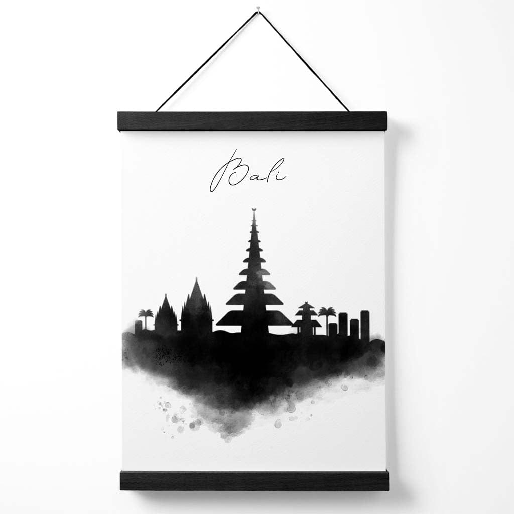 Bali Watercolor Skyline City Poster with Hanger | Bowlift