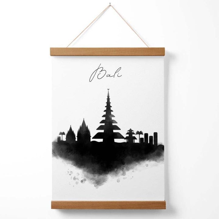 Bali Watercolor Skyline City Poster with Hanger | Bowlift