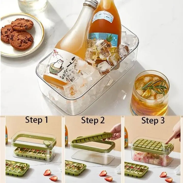 BowLift | 64-piece Silicone Ice Cube Set – with Lid & Scoop