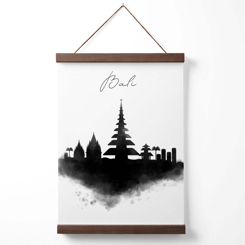 Bali Watercolor Skyline City Poster with Hanger | Bowlift