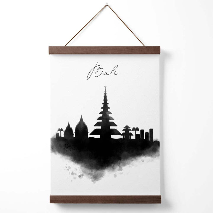 Bali Watercolor Skyline City Poster with Hanger | Bowlift