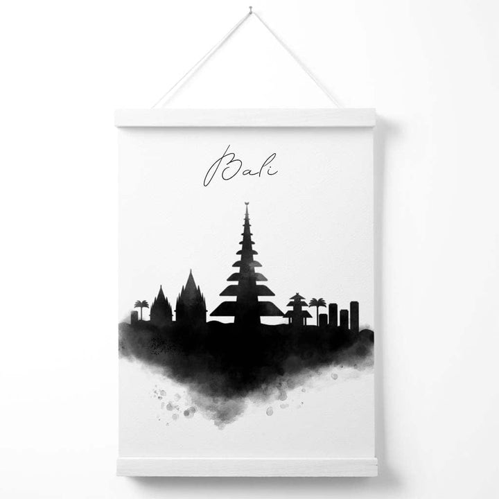Bali Watercolor Skyline City Poster with Hanger | Bowlift