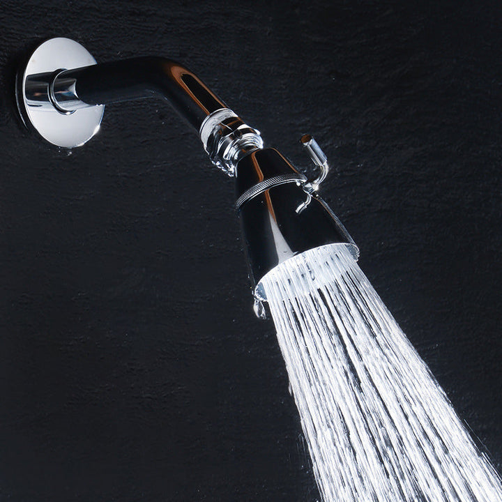 BowLift | Round shower head made of stainless steel in silver wall-mounted shower head