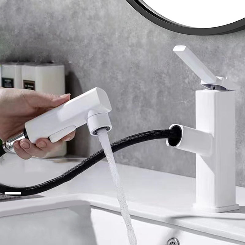 BowLift | Contemporary Vessel Sink Faucet Copper Single Handle Low Arc Pull Down Vessel Faucet