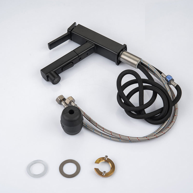 BowLift | Contemporary Vessel Sink Faucet Copper Single Handle Low Arc Pull Down Vessel Faucet