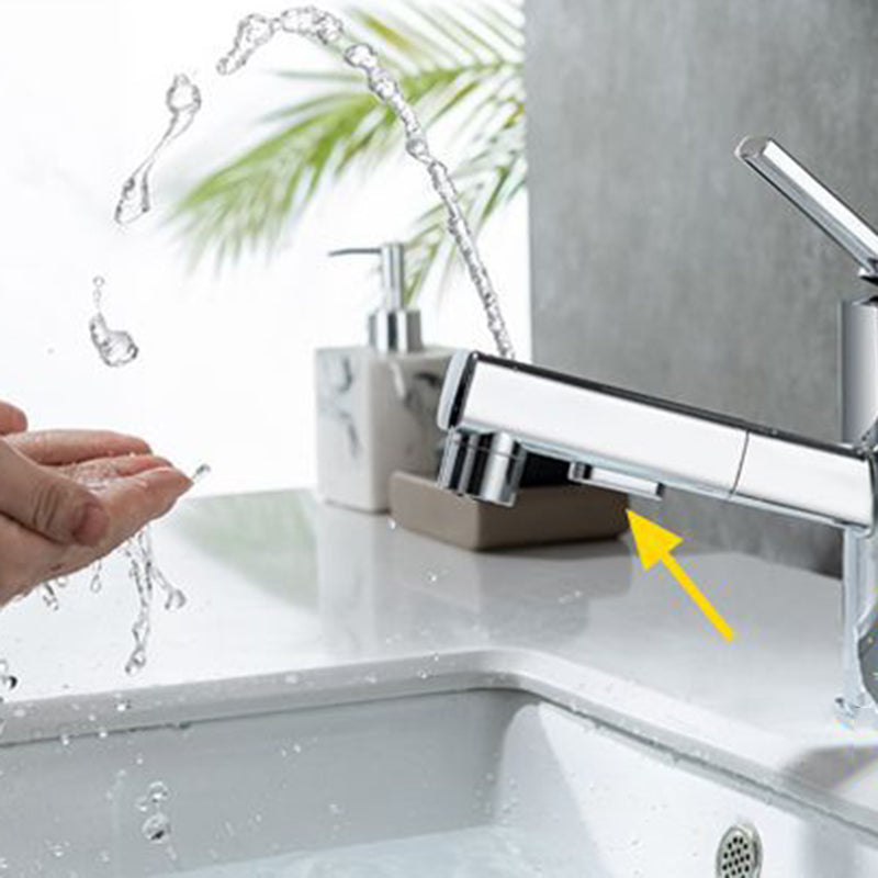 BowLift | Contemporary Vessel Sink Faucet Copper Single Handle Low Arc Pull Down Vessel Faucet