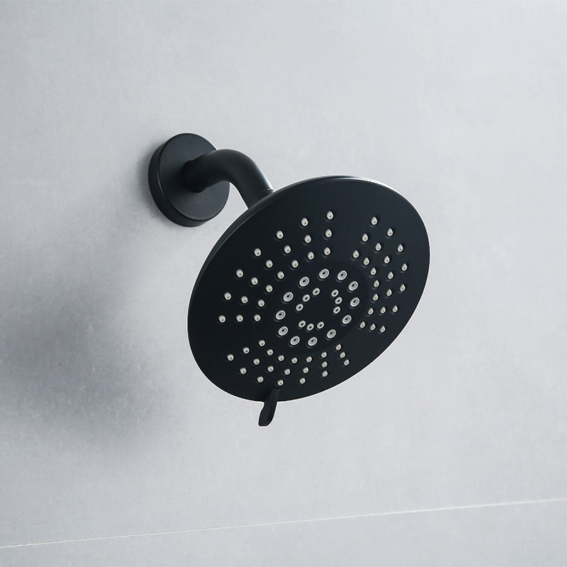 BowLift | Round Fixed Shower Head Matte Black 5 Spray Patterns Wall Mounted Shower Head