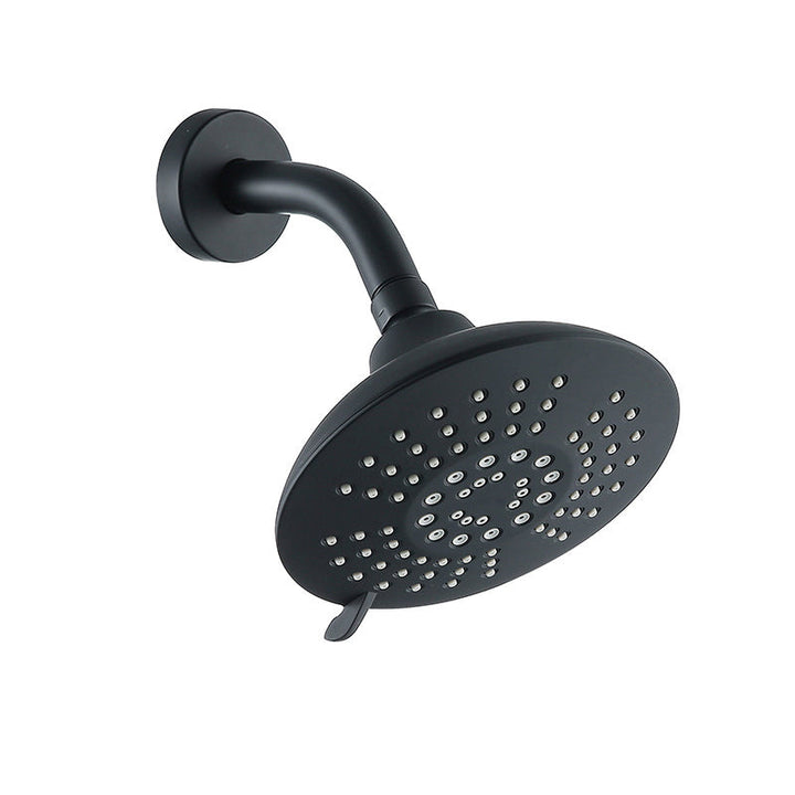 BowLift | Round Fixed Shower Head Matte Black 5 Spray Patterns Wall Mounted Shower Head