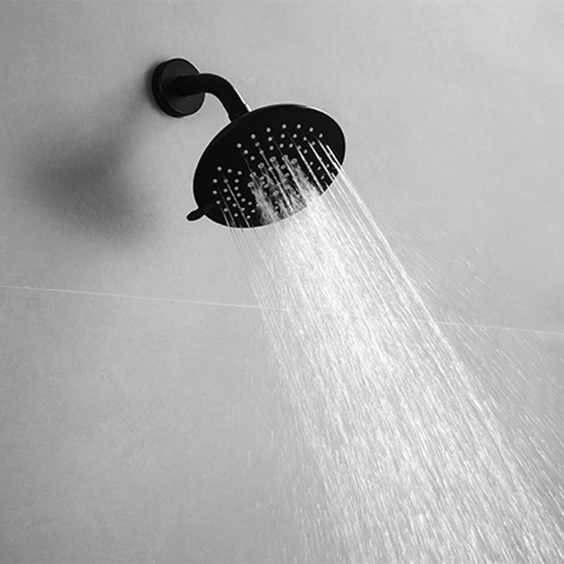 BowLift | Round Fixed Shower Head Matte Black 5 Spray Patterns Wall Mounted Shower Head