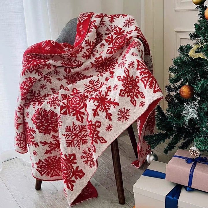 BowLift | Christmas Nordic Knitted Snowflake Blanket