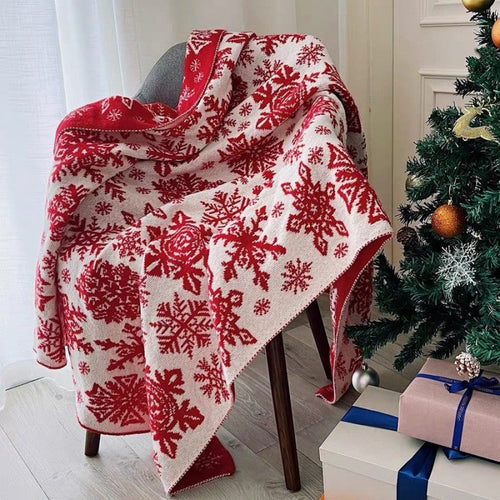 BowLift | Christmas Nordic Knitted Snowflake Blanket