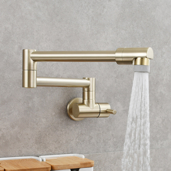 BowLift | Modern Pull-down Faucet Single Handle Wall Mounted Pot Filler Low Profile 1-Hole Filler