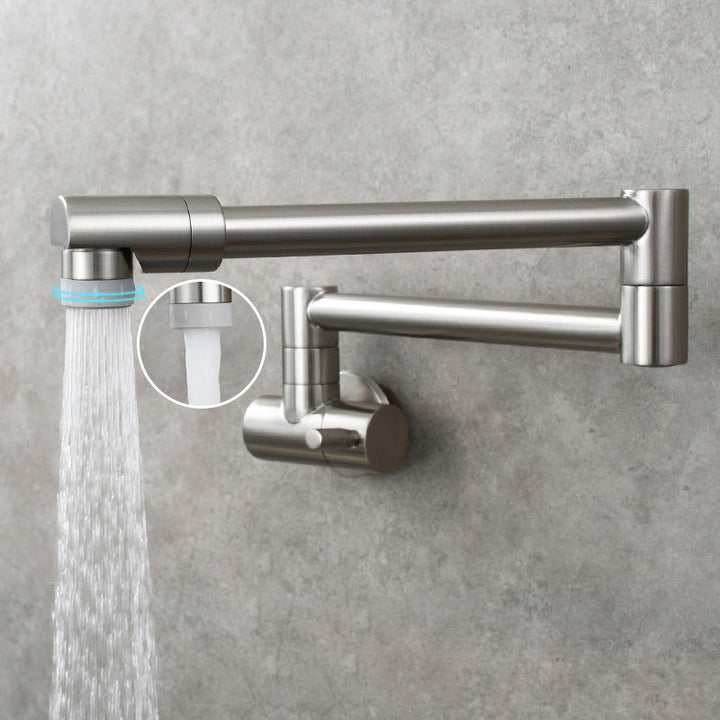BowLift | Modern Pull-down Faucet Single Handle Wall Mounted Pot Filler Low Profile 1 Holder Filler
