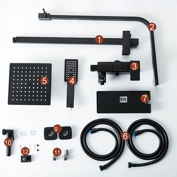 BowLift | Adjustable Spray Sample Shower Combination Metal Shower Fitting Arm Shower Head with Slip Bar