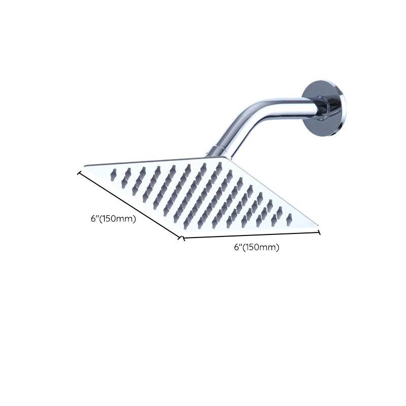 BowLift | Square Stainless Steel Showerhead in Silver 6-Inch Fixed Showerhead