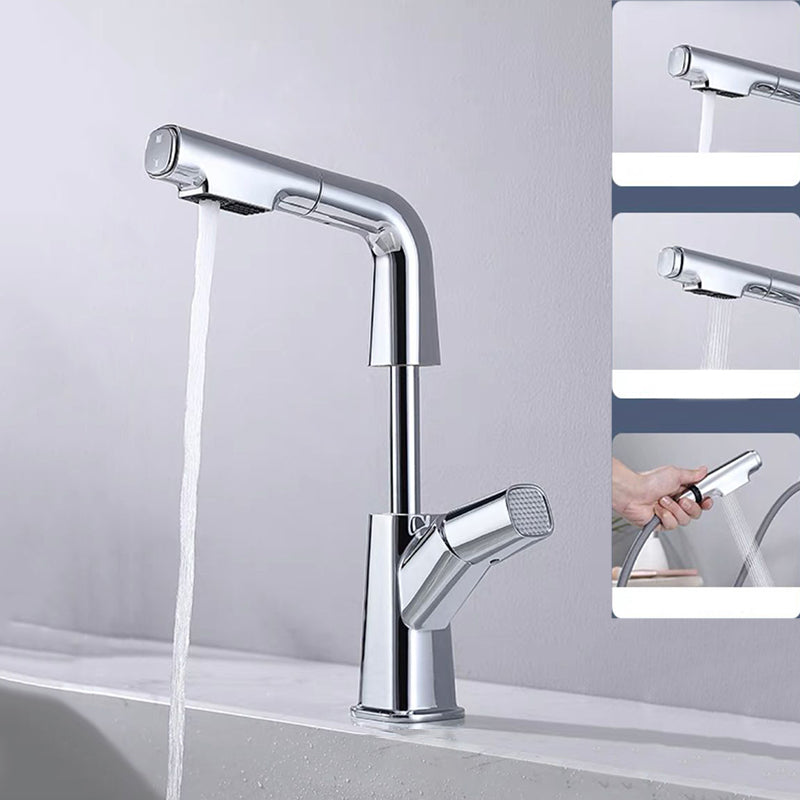 BowLift | Modern Vessel Sink Faucet Brass Lever Handles Swivel Spout Sink Faucet