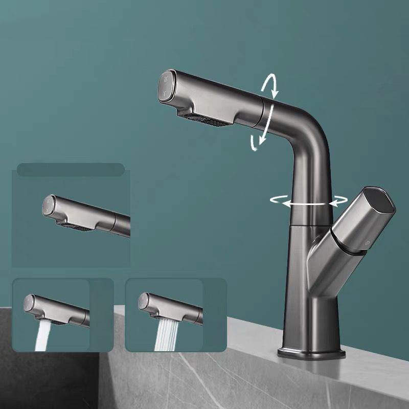 BowLift | Modern Vessel Sink Faucet Brass Lever Handles Swivel Spout Sink Faucet